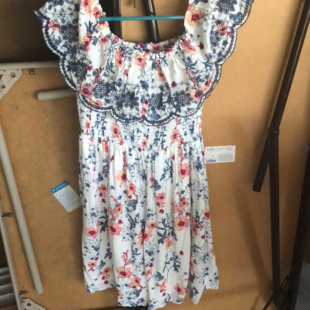 flowery off the shoulder dress
